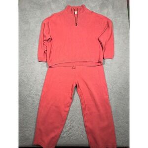 Tommy Bahama Women's Coral Quarter Zip Sweatshirt & Capri Jogger Set Size L